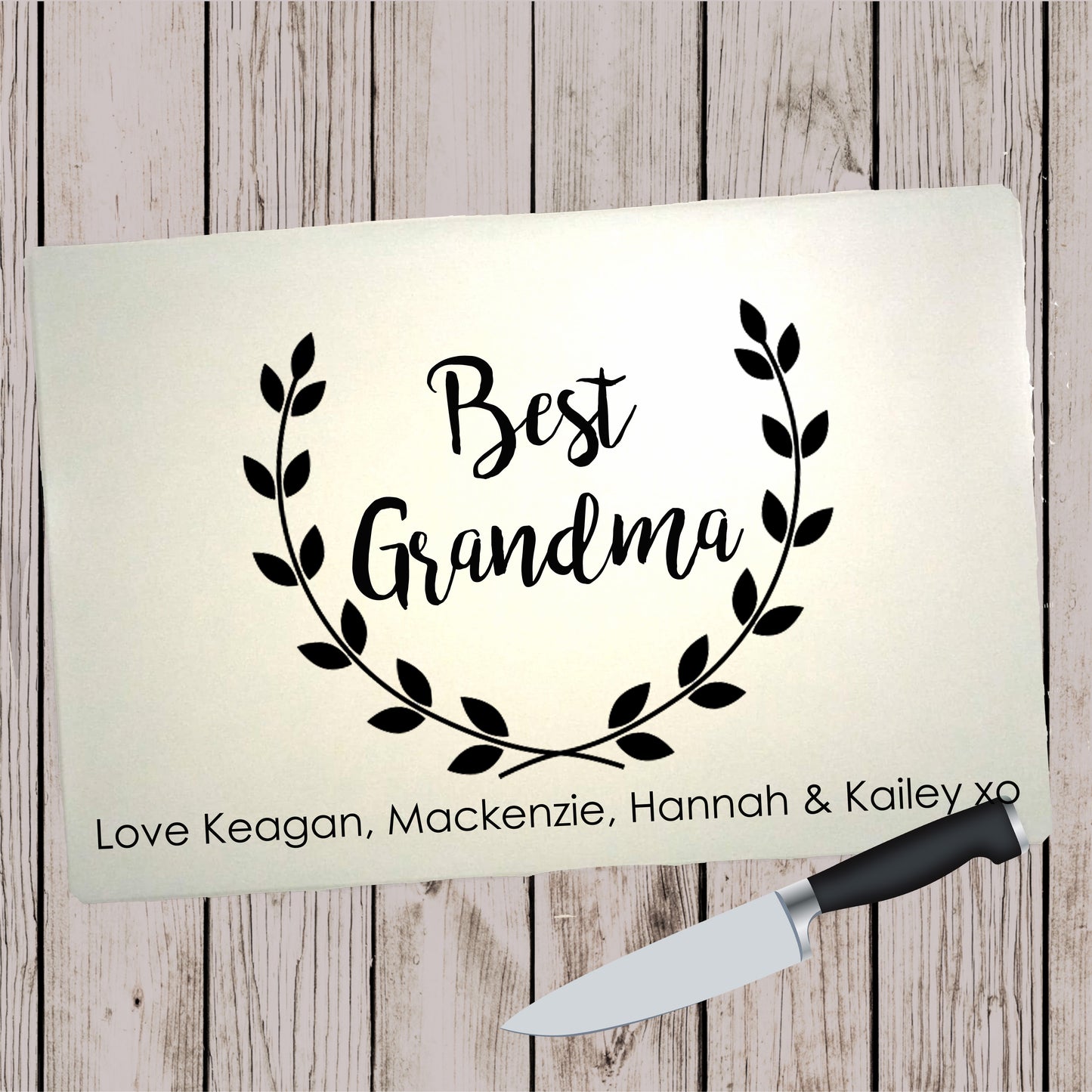 Glass Cutting Board - Grandkids welcome