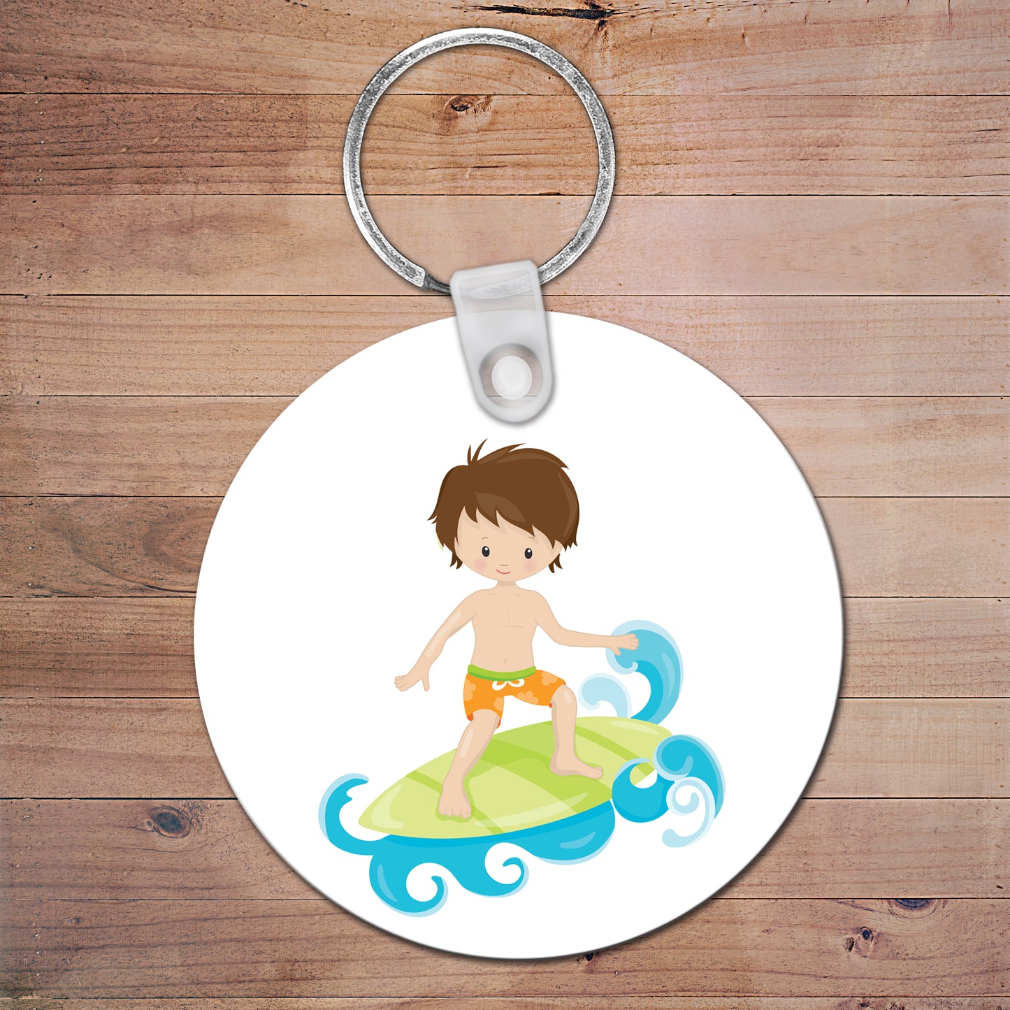 Boy Surfer Personalised Bag Tag