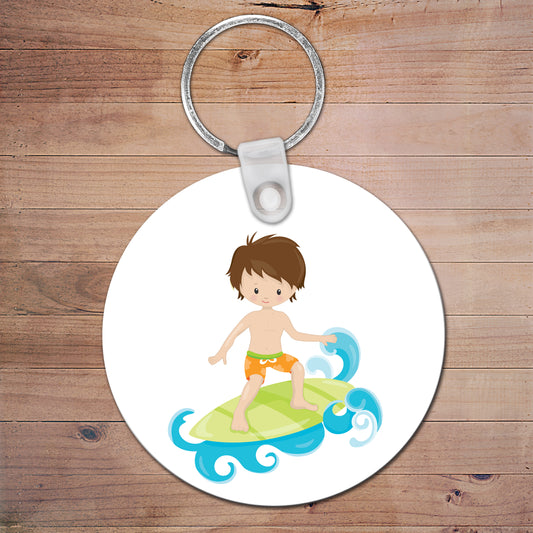 Boy Surfer Personalised Bag Tag