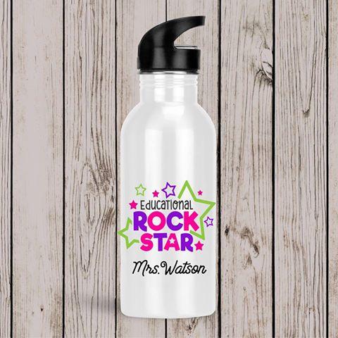 Teacher Drink Bottle Educational Rockstar Pinks