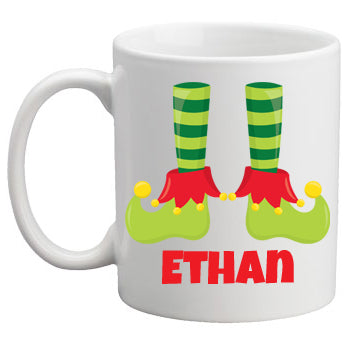 Christmas Mug Boy Elf Feet