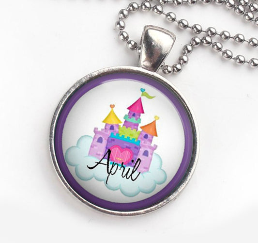 Personalised Pendant Necklace Castle