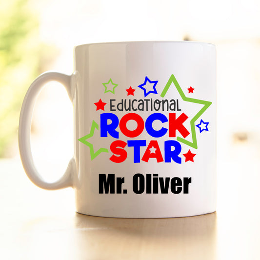 Teacher's Mug -Educational Rockstar red/blue