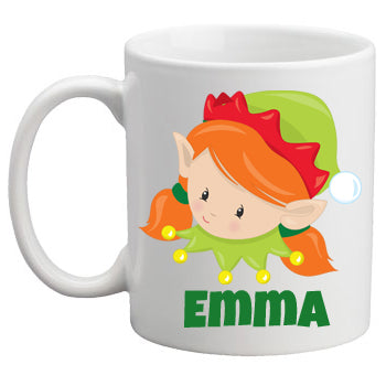 Christmas Mug Girl Elf Redhead