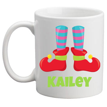 Christmas Mug Girl Elf Feet