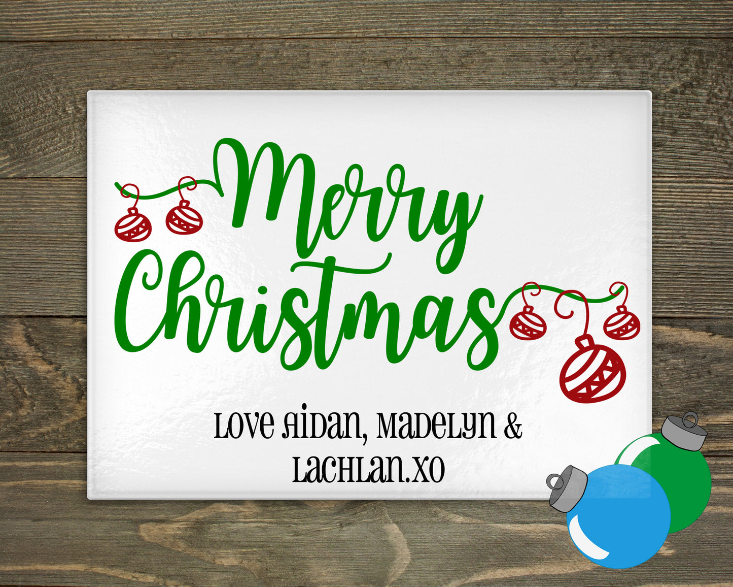Glass Cutting Board - Merry Christmas
