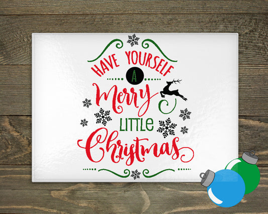 Glass Cutting Board - Merry Little Christmas