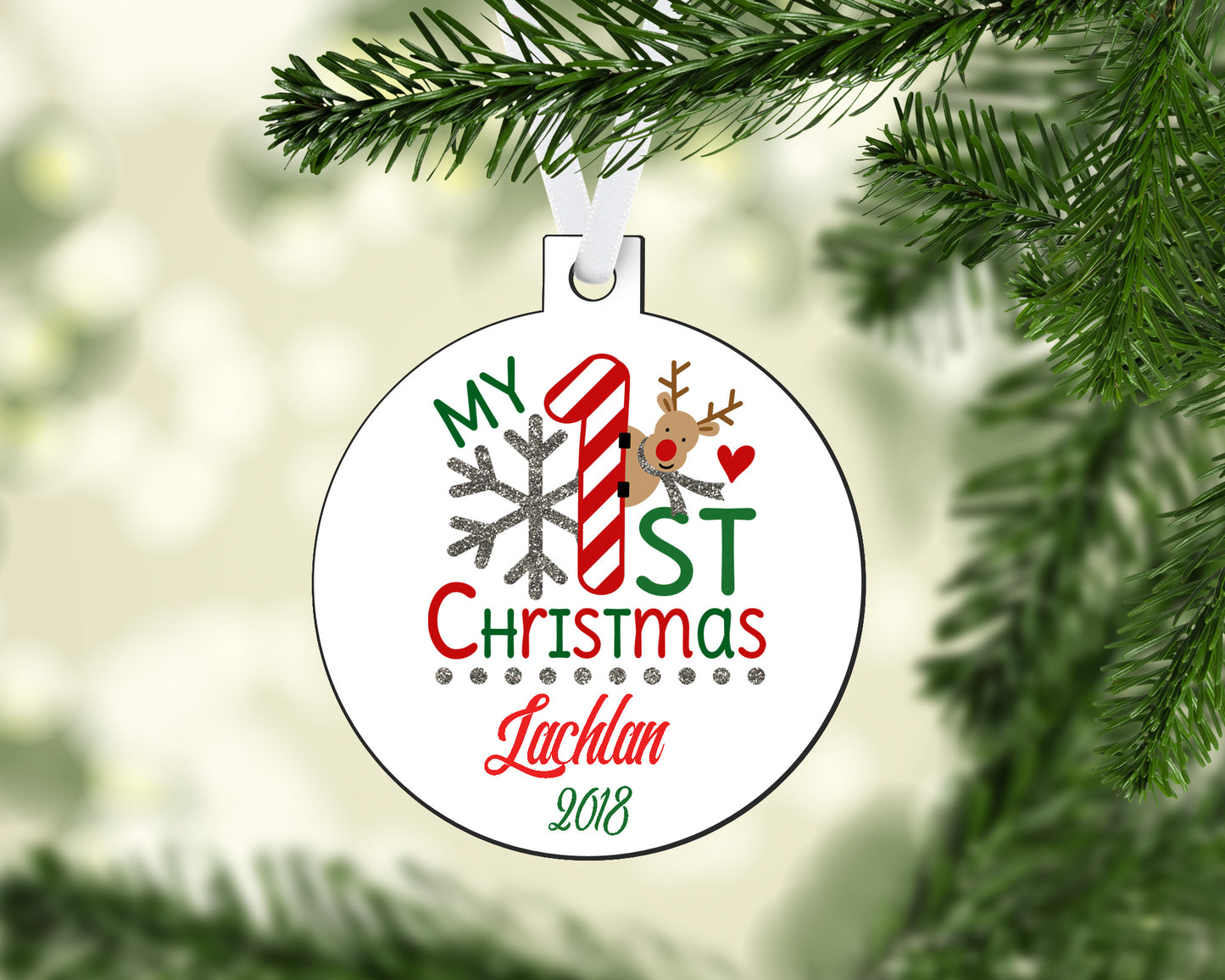 Elf Legs Christmas Ornament Round