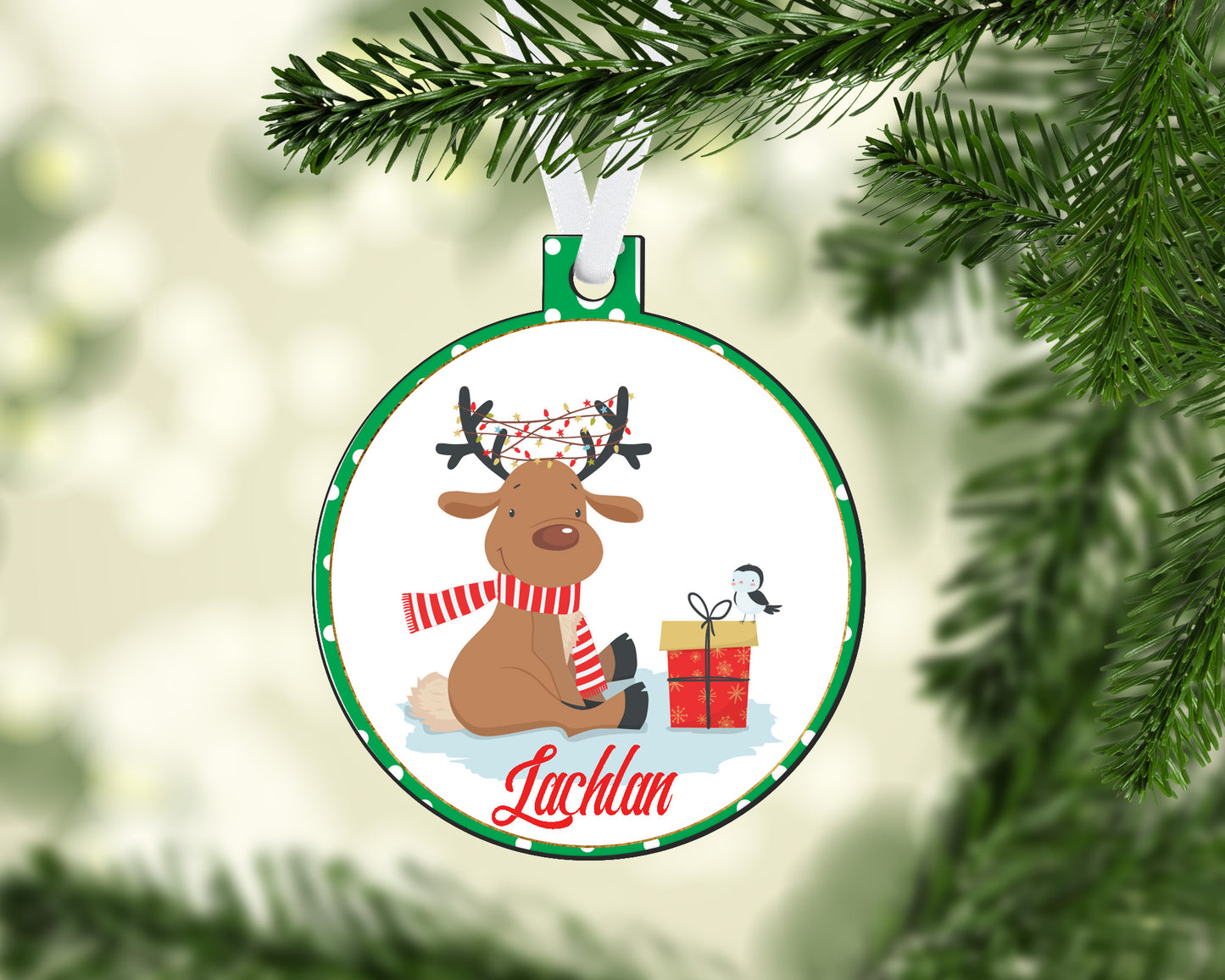 Teacher Apple Big Heart Ornament Round