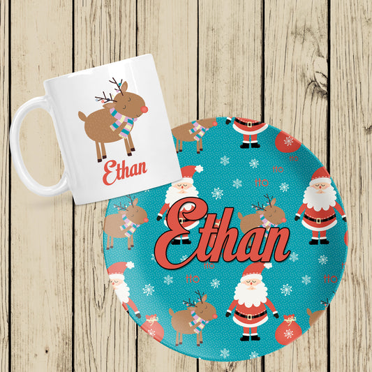 Reindeer mug and plate set