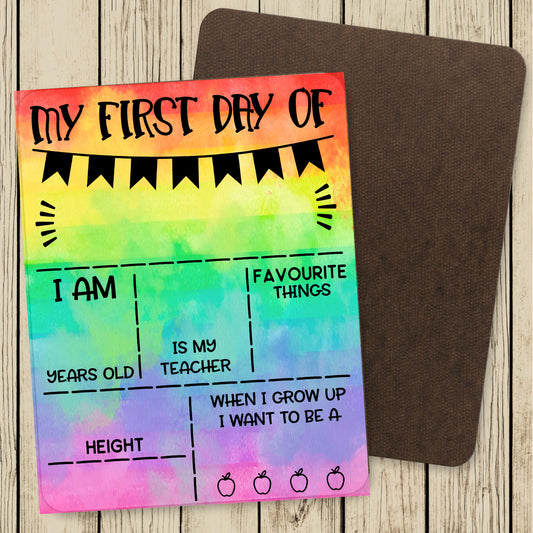 Back To School Board - Rainbow background