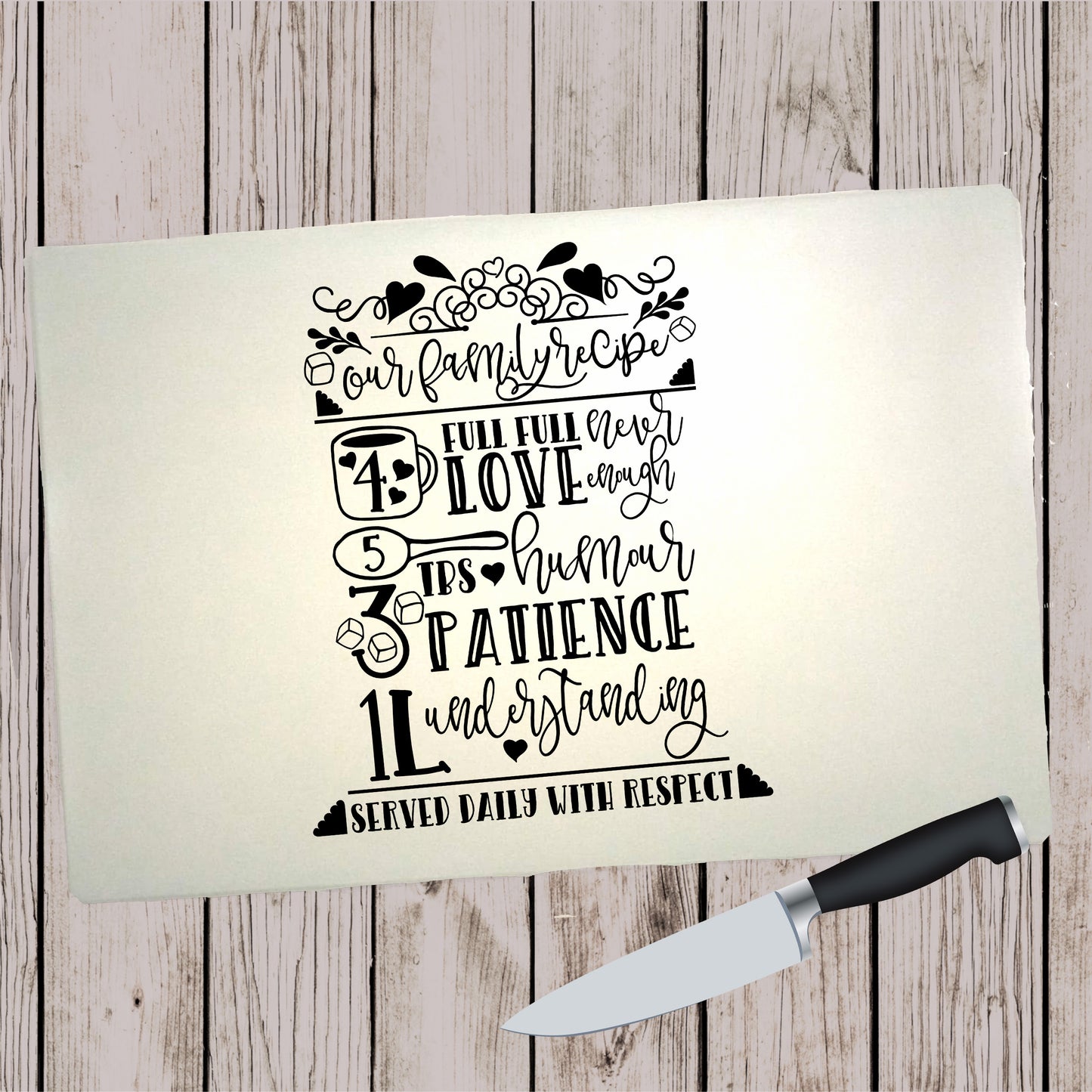 Glass Cutting Board - Family Recipe