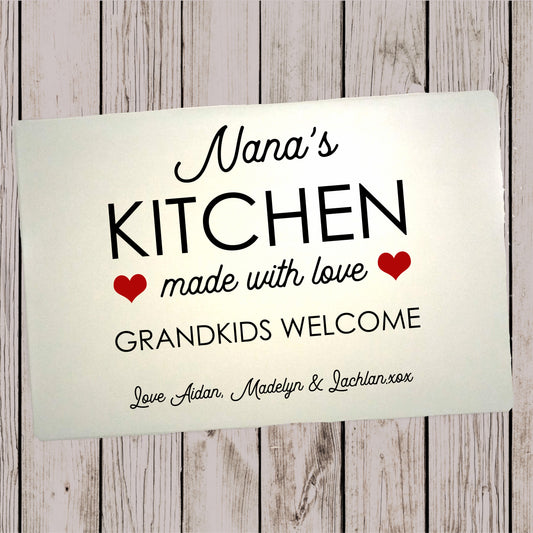Glass Cutting Board - Grandkids welcome
