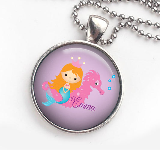 Personalised Pendant Necklace Mermaid