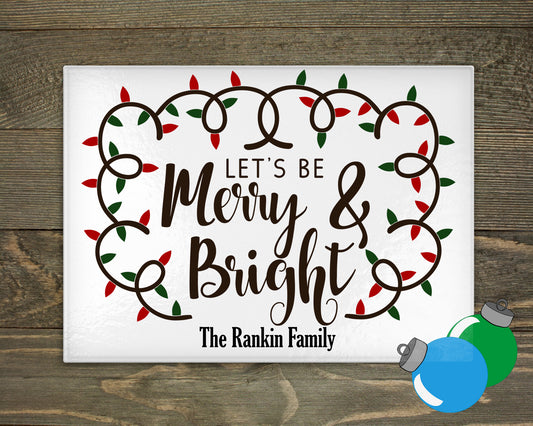 Glass Cutting Board - Merry and Bright