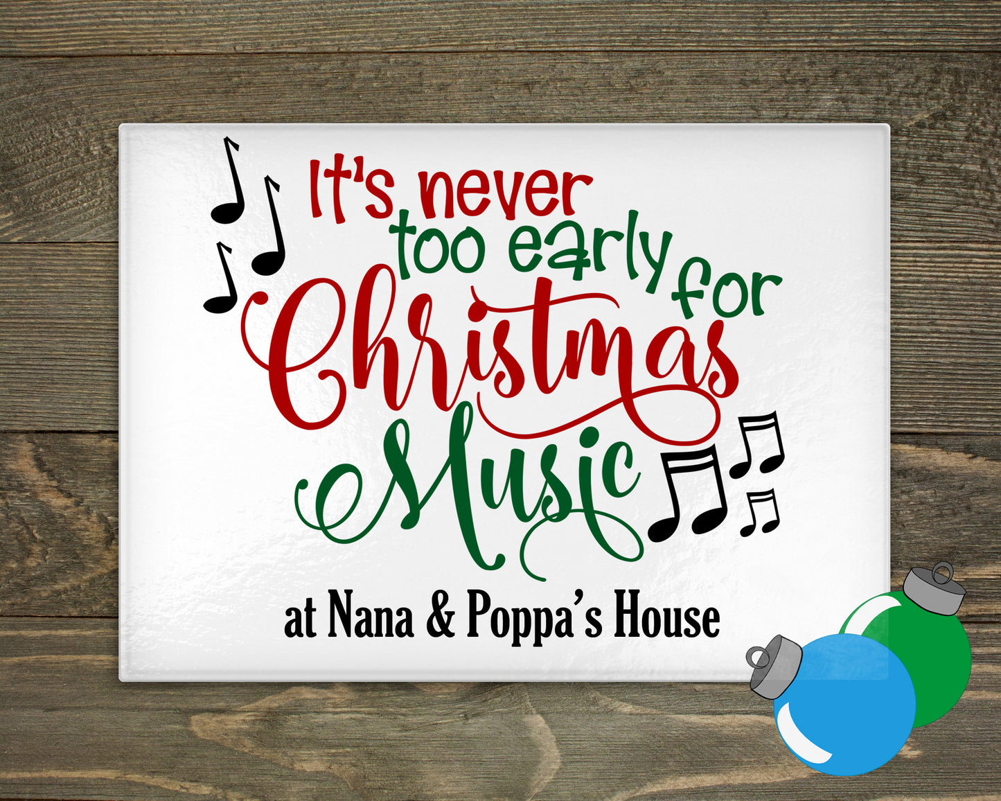 Glass Cutting Board - Christmas Music