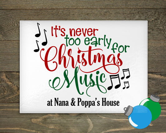 Glass Cutting Board - Christmas Music
