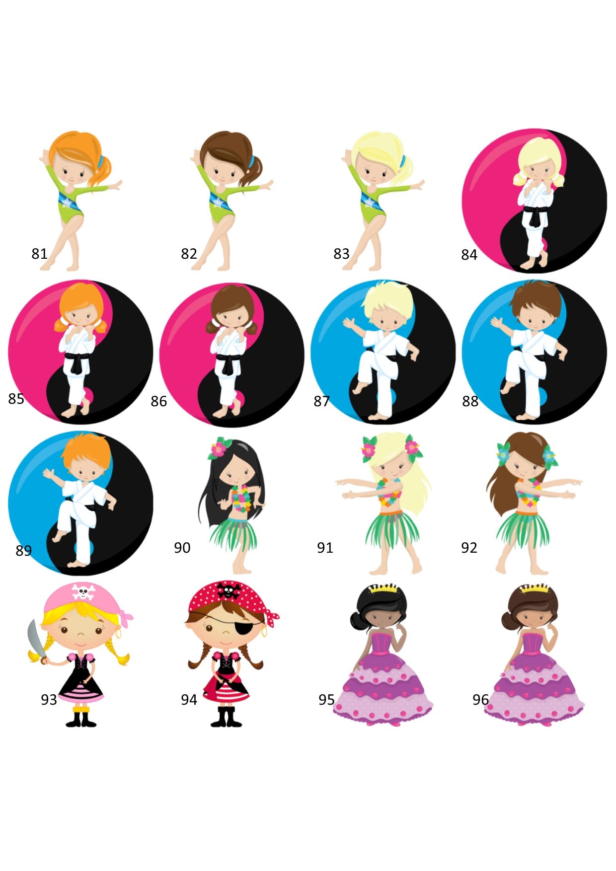 Set of 3 Personalised Bag Tags Plastic Round 6cm - 250+ Designs!