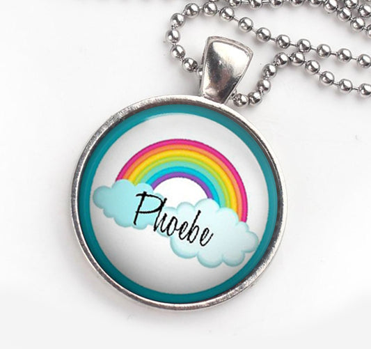 Personalised Pendant Necklace Rainbow