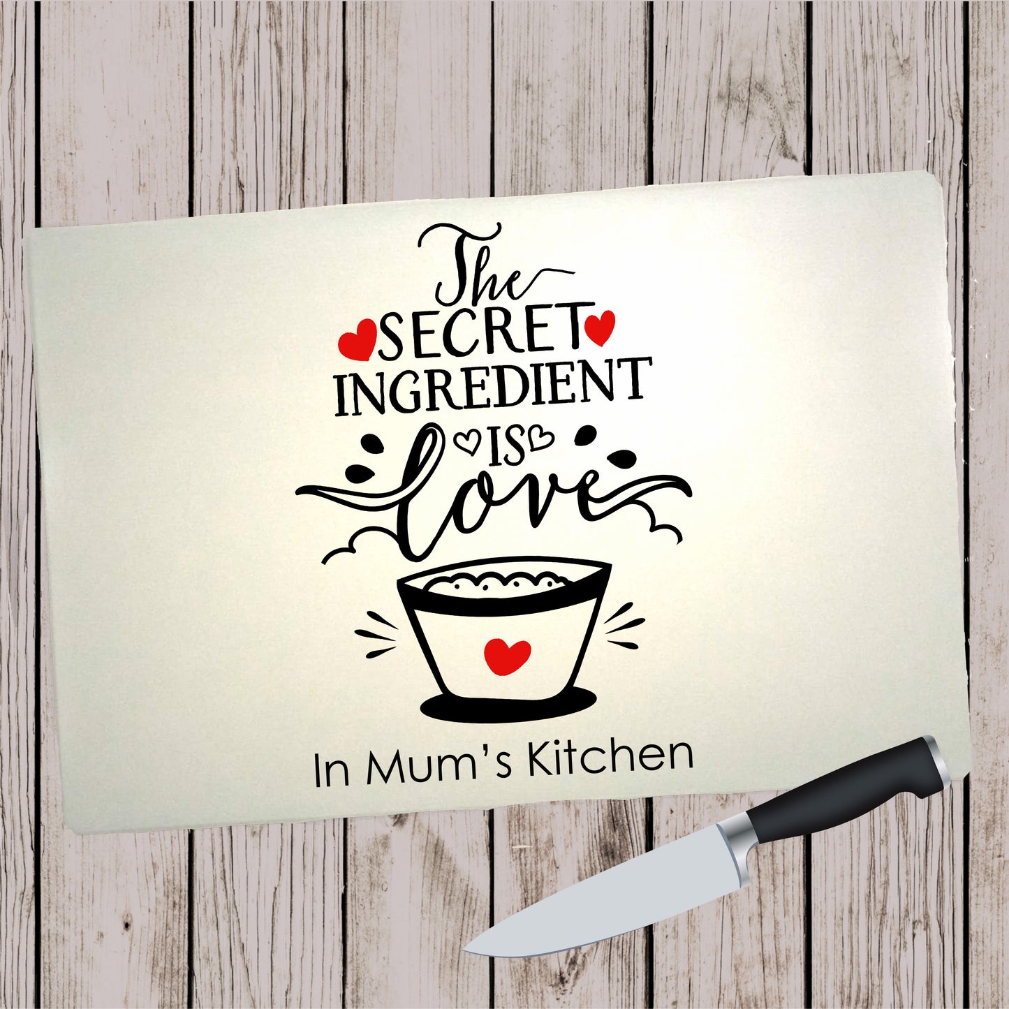Glass Cutting Board - Secret Ingredient