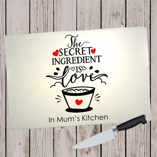 Glass Cutting Board - Secret Ingredient