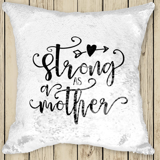 Sequin Cushion Cover - Strong as a Mother
