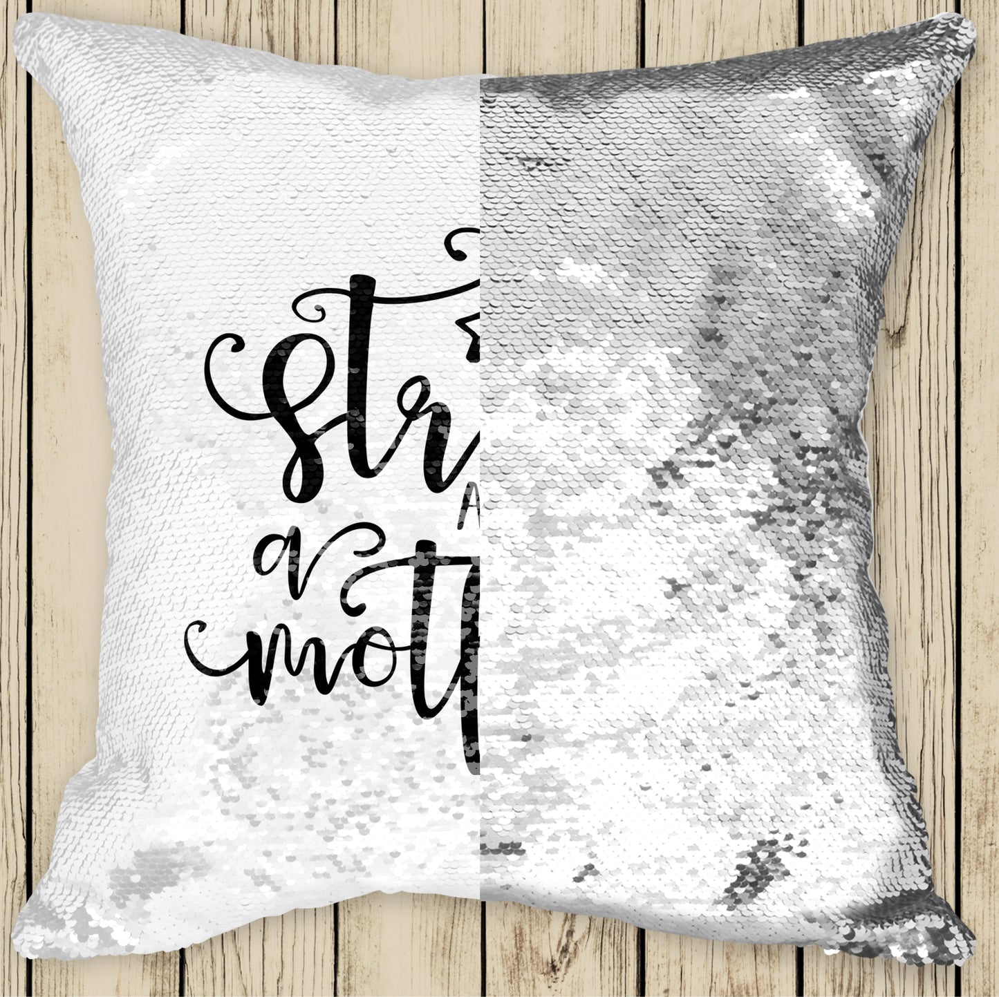 Sequin Cushion Cover - Strong as a Mother