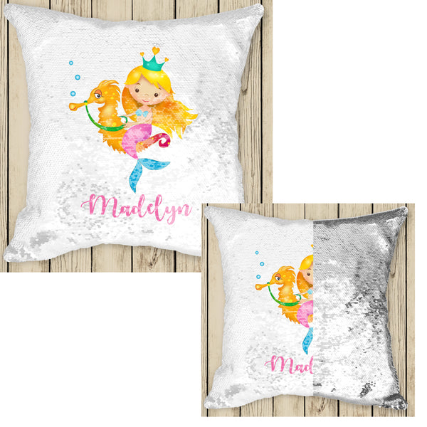 Unicorn mermaid sequin pillow clearance
