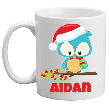 Christmas Mug Aqua Owl